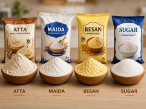 Atta,Maida,Besan,Sugar